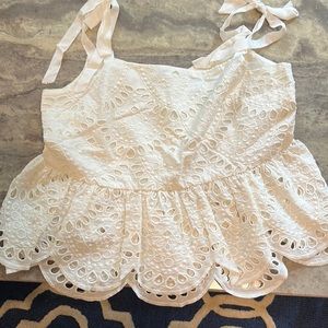 NWT Eyelet White top with Bows J. Crew Size 12